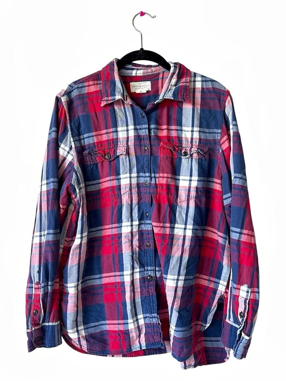 Denim & Supply Ralph Lauren | Plaid Button Down Shirt in Blue & Red | L